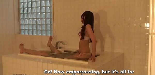  Japanese Femdom Risa drowning slave in the bathtub